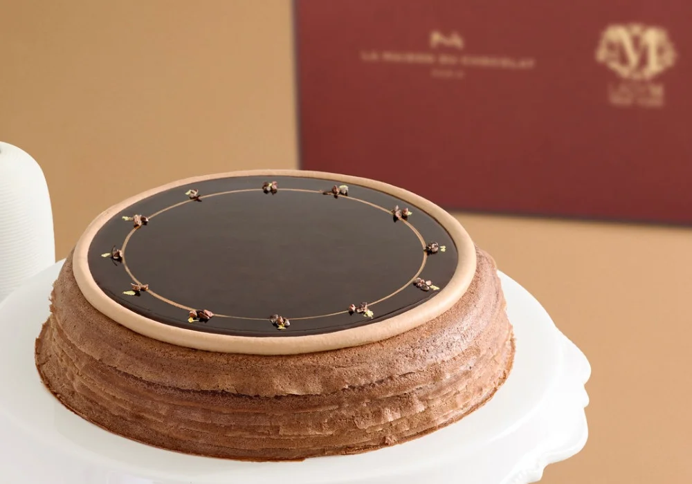 Lady M and La Maison du Chocolat end-of-year collaboration with their limited-edition chocolate Mille-feuille cake