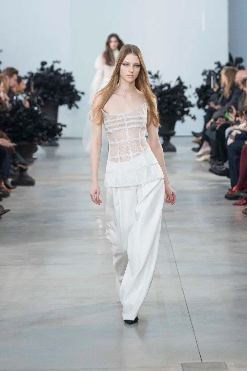 Milan Fashion Week 2025 Blumarine corseted silhouettes Milan Fashion Week 2025 Blumarine corseted silhouettes