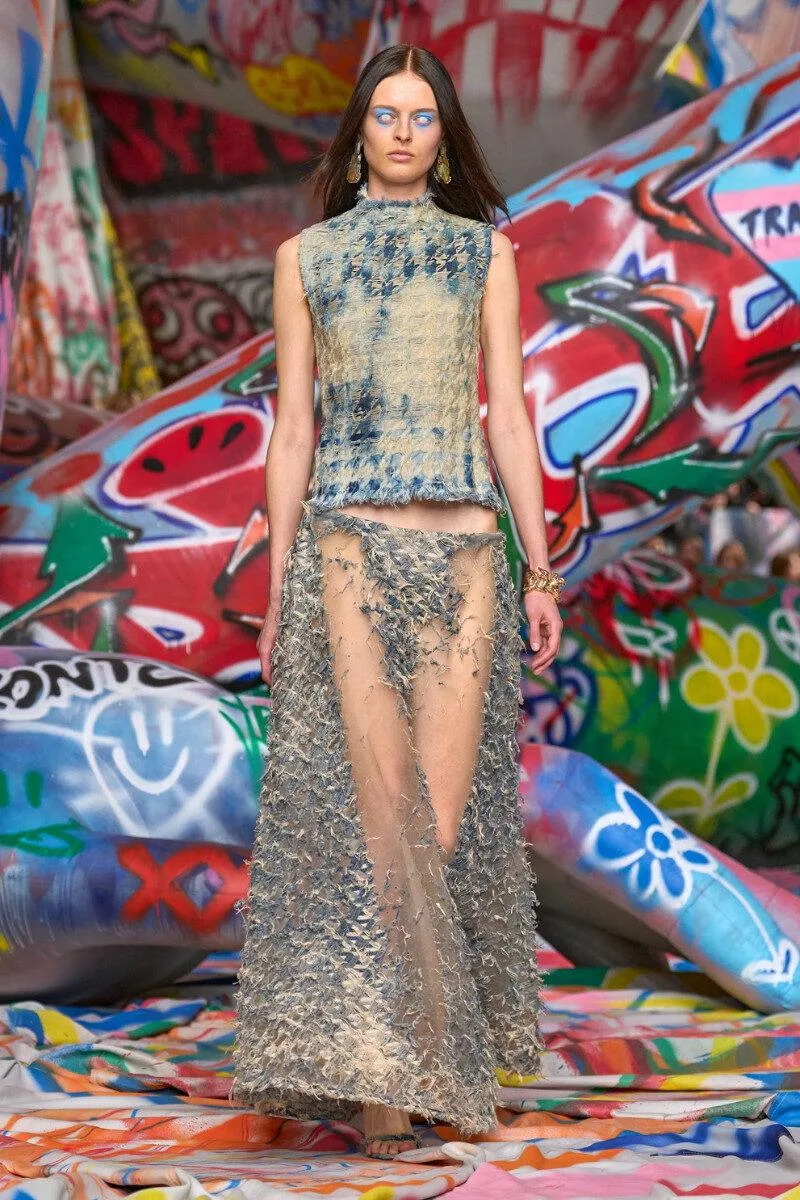 Milan Fashion Week 2025 Diesel distressed denim Milan Fashion Week 2025 Diesel distressed denim