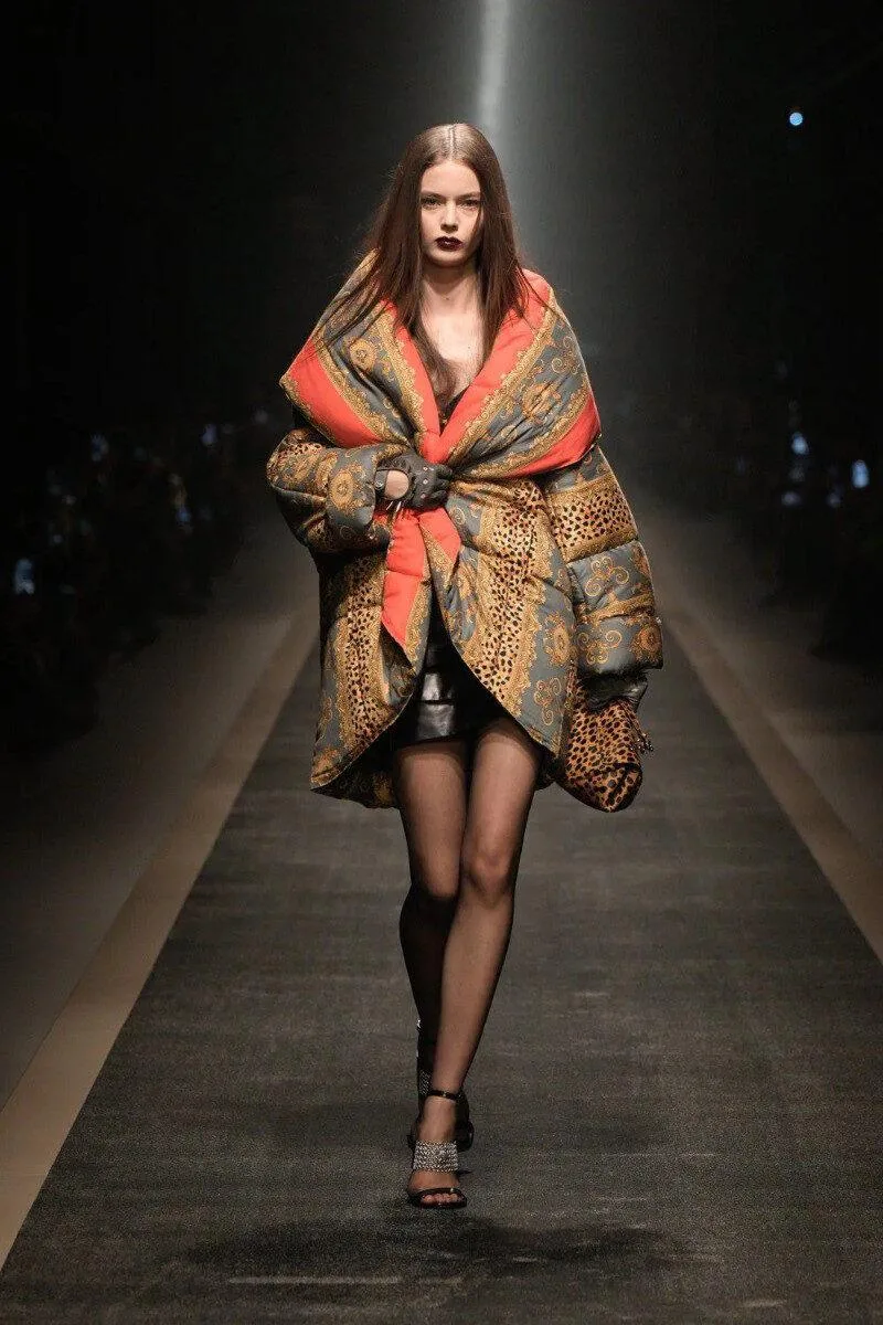 Milan Fashion Week 2025 Versace quilted outerwear Milan Fashion Week 2025 Versace quilted outerwear