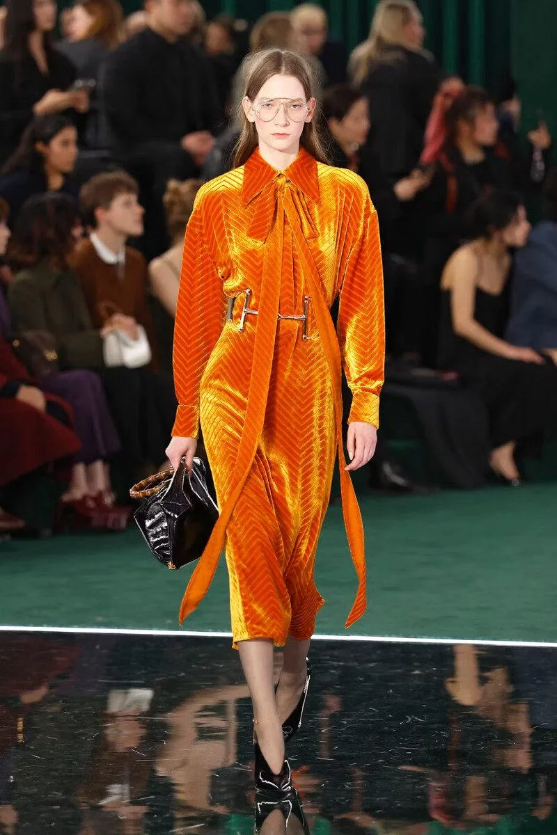 Milan Fashion Week 2025 gold horsebit details FallWinter Milan Fashion Week 2025 gold horsebit details FallWinter