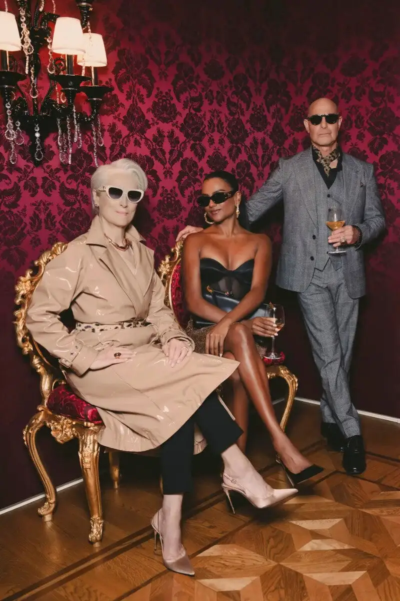 milan fashion week 2025 celebrity looks devil wears prada cast
