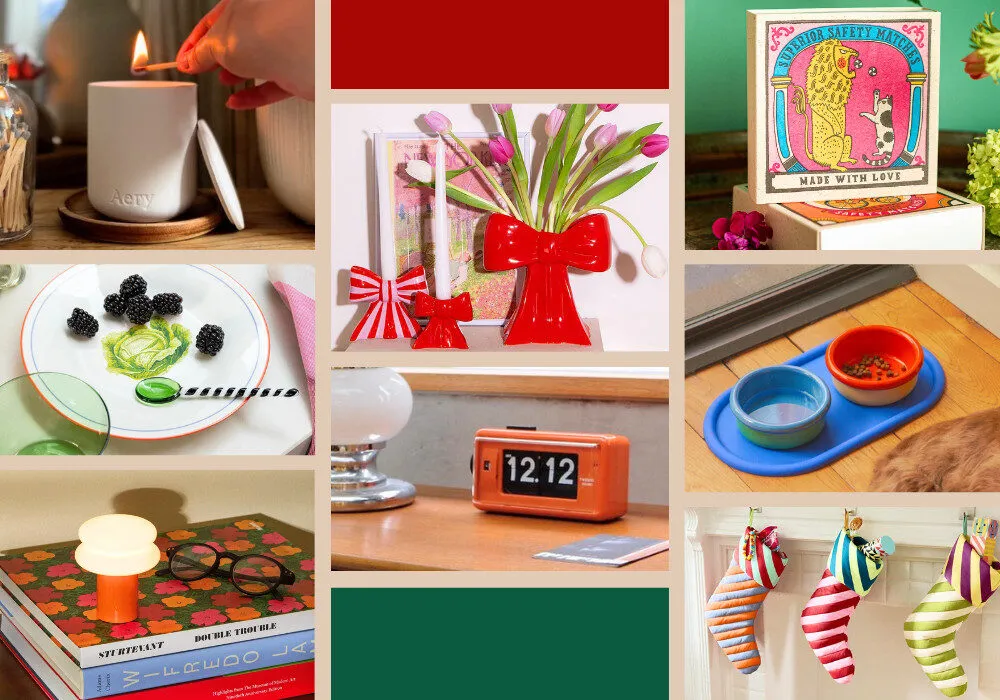 collage of christmas home decor gifts