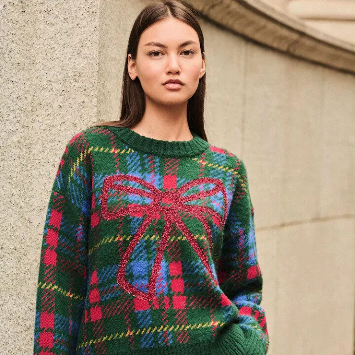 bow christmas jumper from next