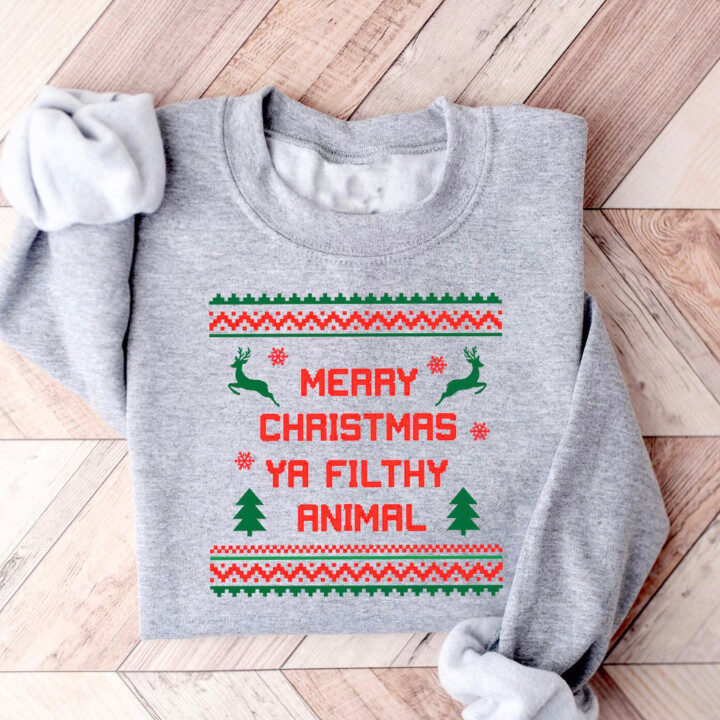 merry christmas ya filthy animal sweater