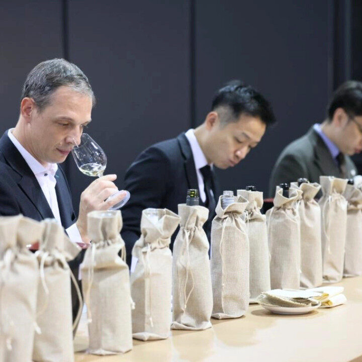 blind taste judging at the hong kong international wine & spirits fair 2024