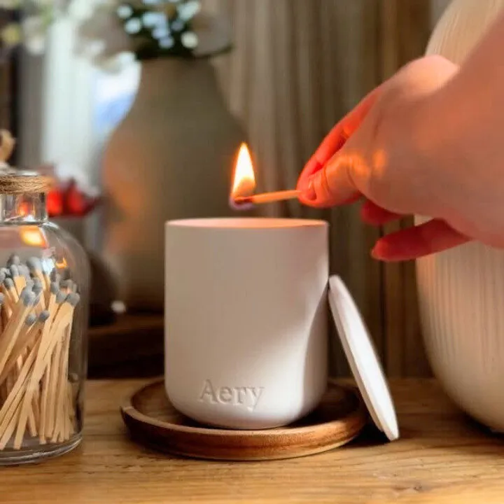 christmas home decor gifts aery living candle being lit