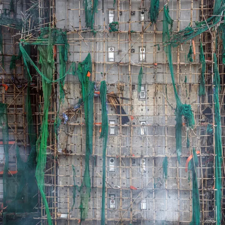 tai po fire scaffolding aftermath