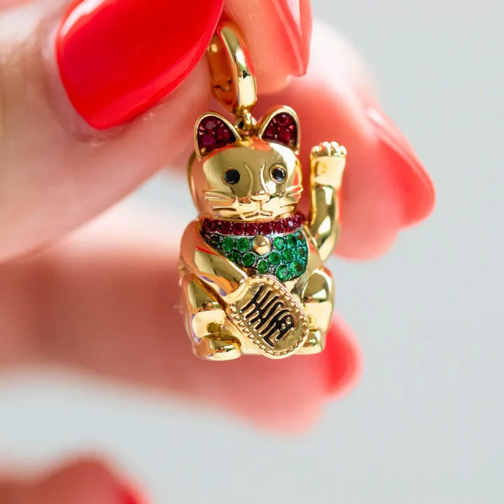 Valentina Fine Jewellery Lucky Cat Pendant in 18k Gold
