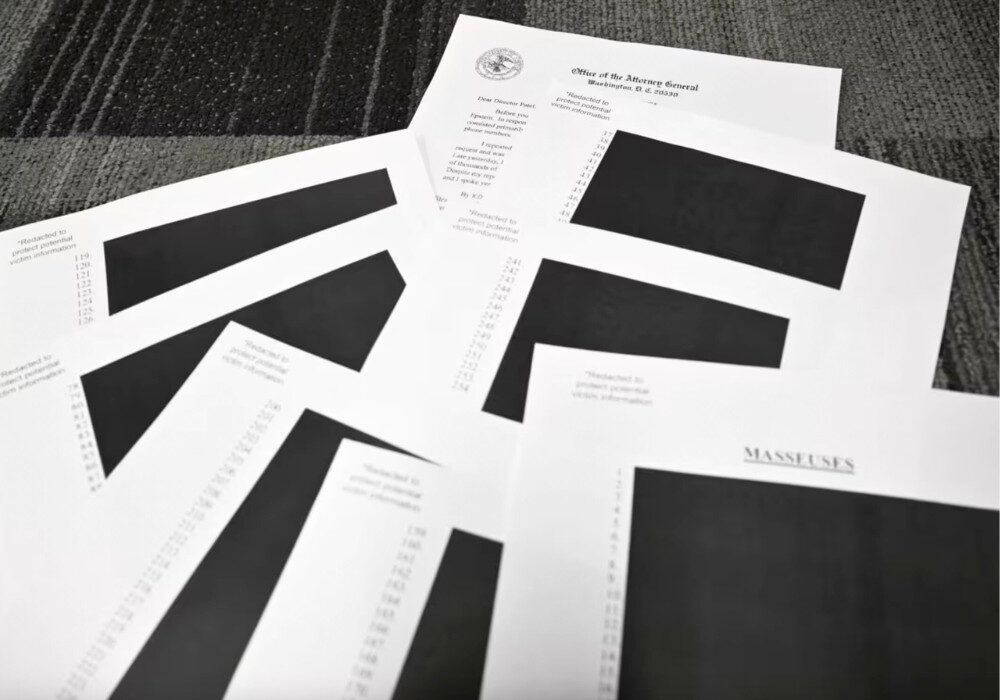 redacted documents from the 2025 Epstein Files drop