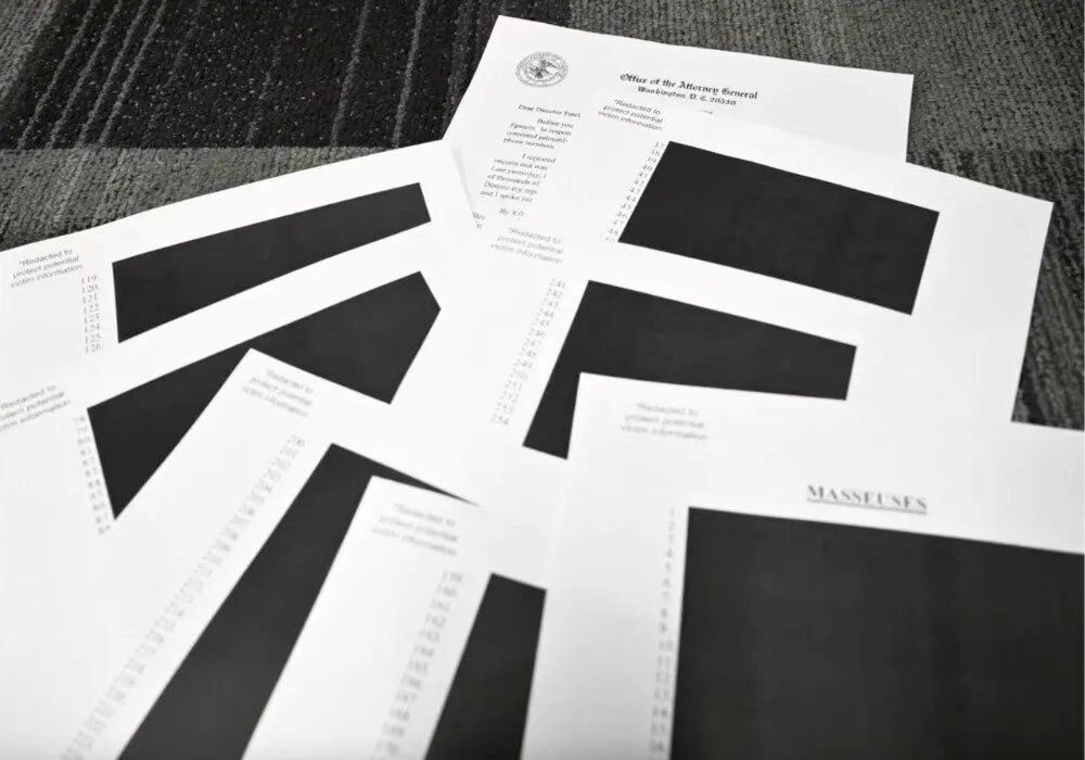 redacted documents from the 2025 Epstein Files drop
