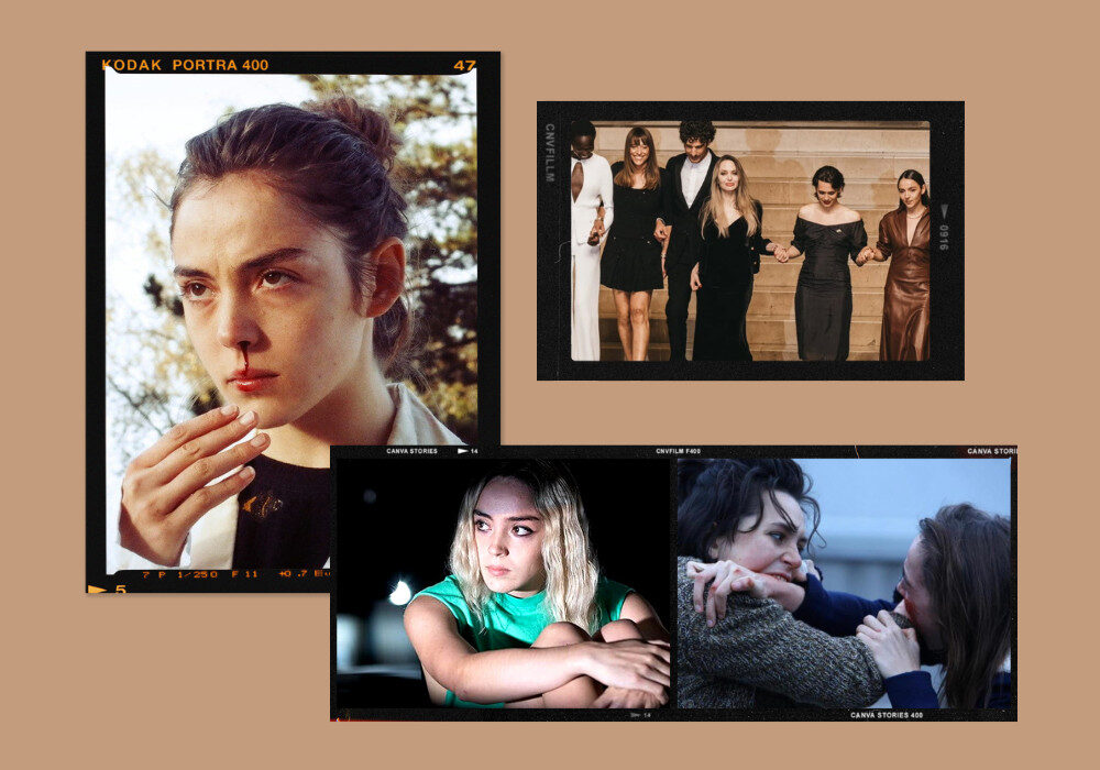 collage of actress garance marillier for friday club. insider