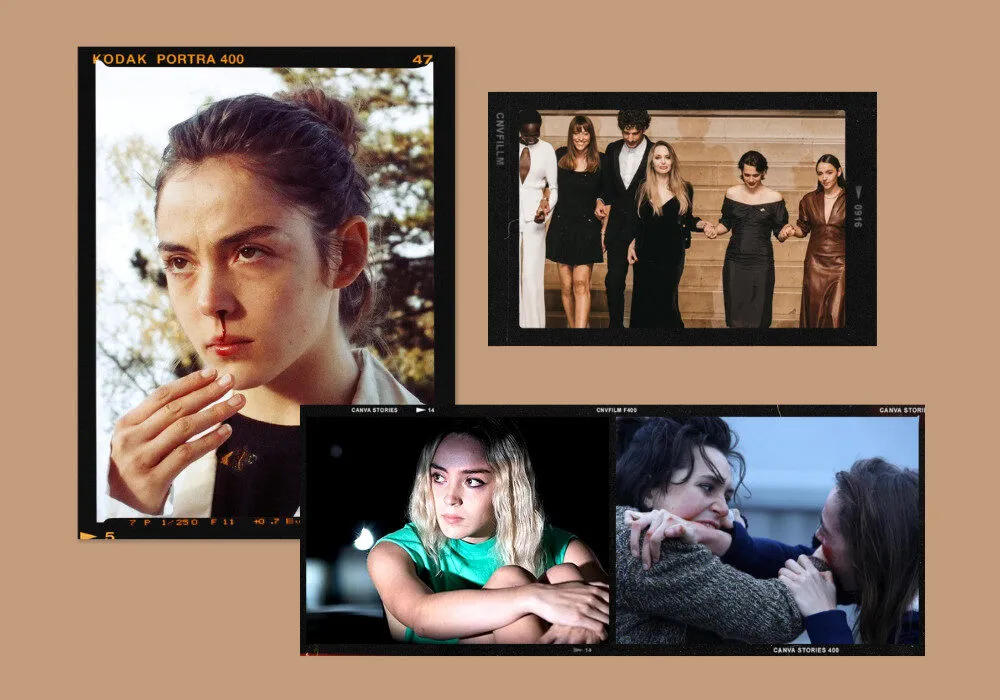 collage of actress garance marillier for friday club. insider