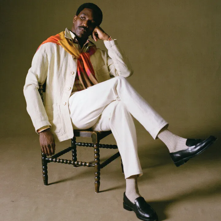 cloud dancer drake's linen chore jacket