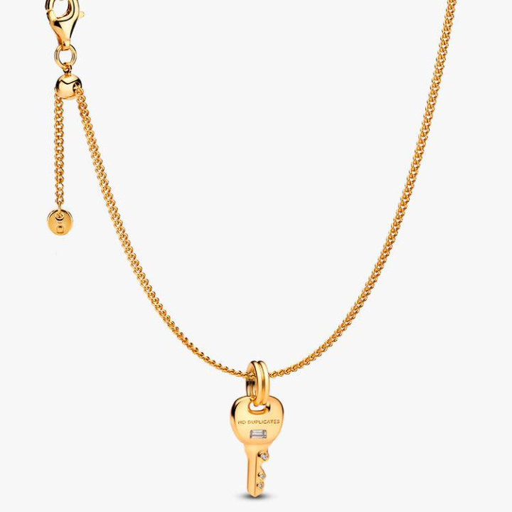Pandora Key Dangle Charm Necklace Set