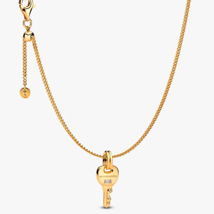 Pandora Key Dangle Charm Necklace Set