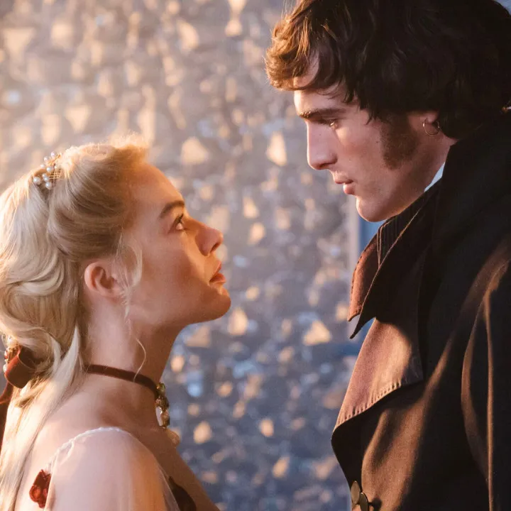 margot robbie and jacob elordi as cathy and heathcliff in wuthering heights