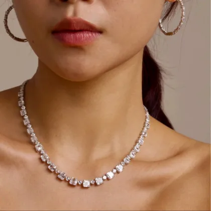 By Angi Asscher Single Line Lab Grown Diamond Necklace