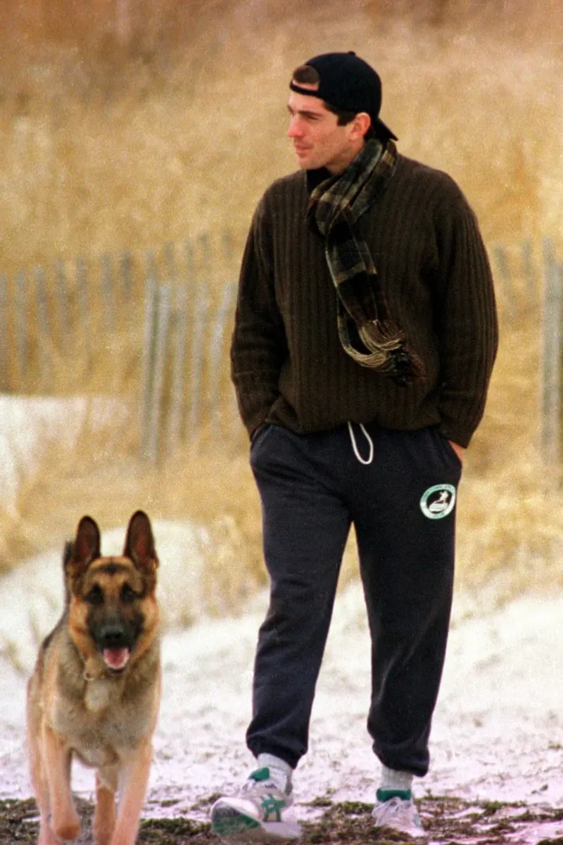 jfk jr backwards hat with dog