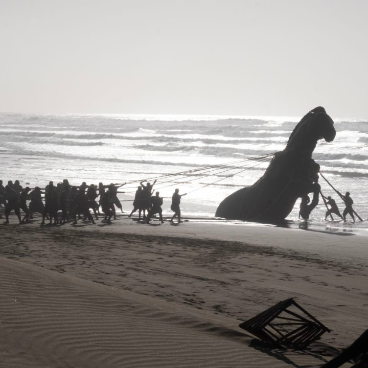 the odyssey 2026 trojan horse on the beach