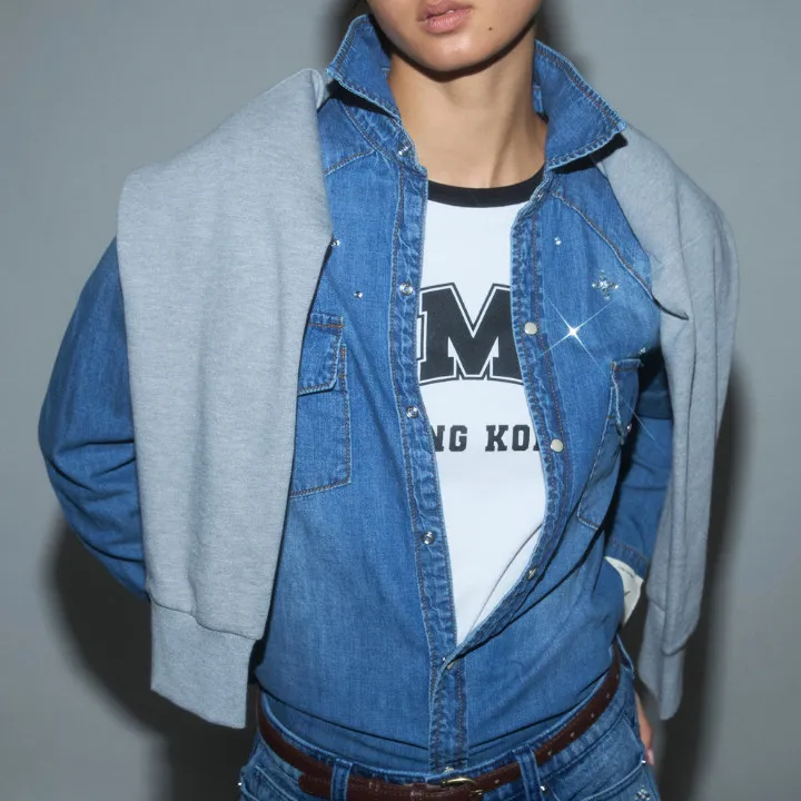 ÁMR DE SAÍSON Miu's Favourite Embroidered Denim Work Shirt 
