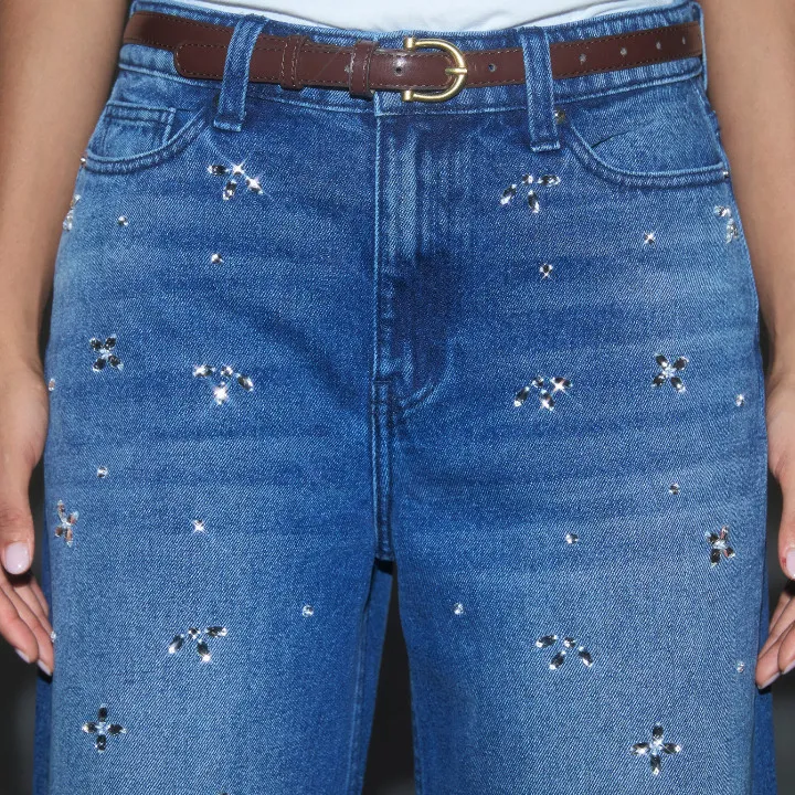 ÁMR DE SAÍSON Miu's Favourite Embroidered Star Oversized Denim Jeans