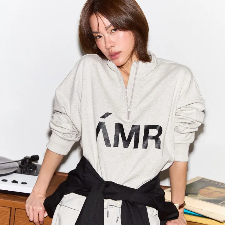 ÁMR DE SAÍSON logo quarter zip sweatshirt